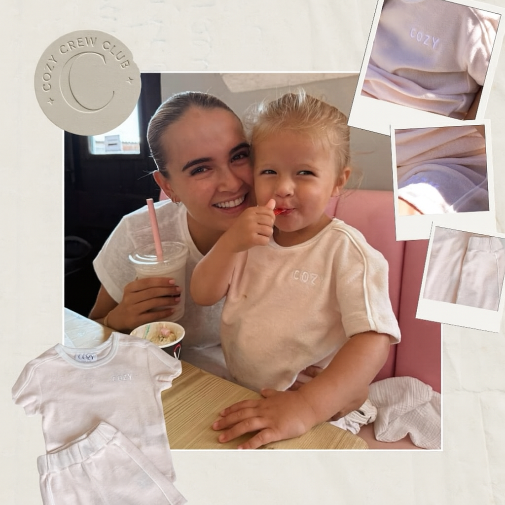 Molly‑Mae & Baby Bambi Spotted in Cozy Crew Club Resort Club Terry Towelling Pink Set