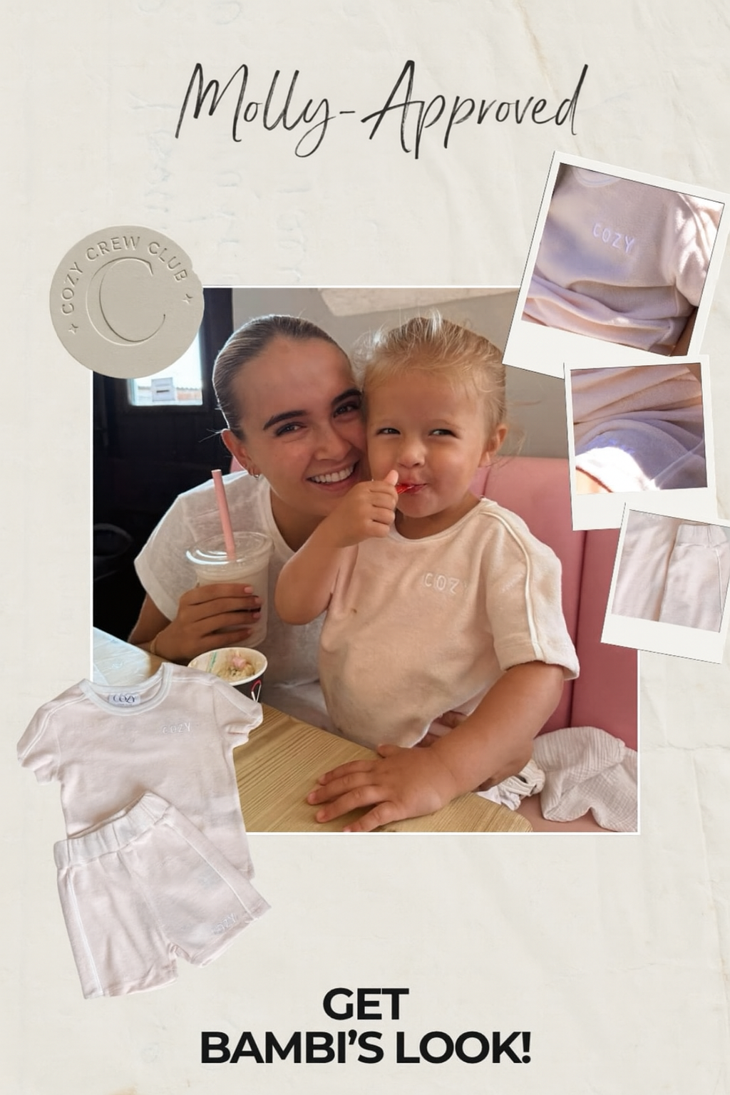 Molly‑Mae & Baby Bambi Spotted in Cozy Crew Club Resort Club Terry Towelling Pink Set