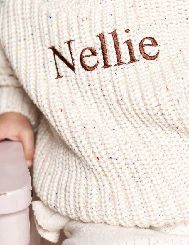 COZY Rainbow Speckle Chunky Sweater | Natural - Cozy Crew Club