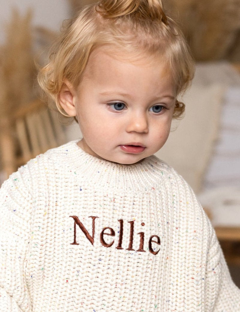 COZY Rainbow Speckle Chunky Sweater | Natural - Cozy Crew Club