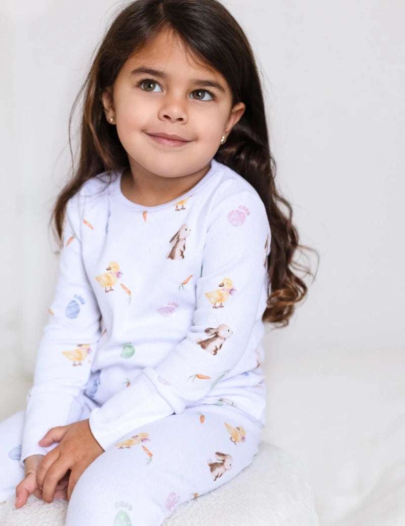 The COZY Hop Ribbed Cotton Two-Piece Set Long Sleeve Pyjamas - Cozy Crew Club