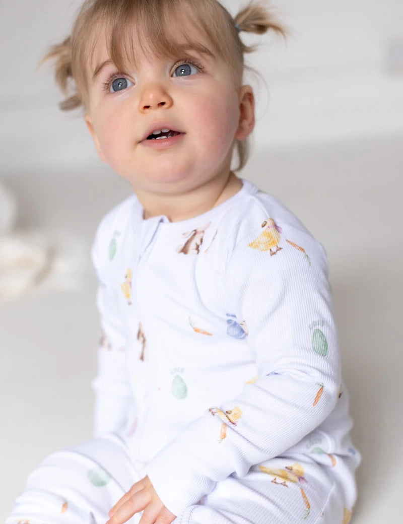 The COZY Hop Sleepsuit Ribbed Cotton Zip One Piece - Cozy Crew Club