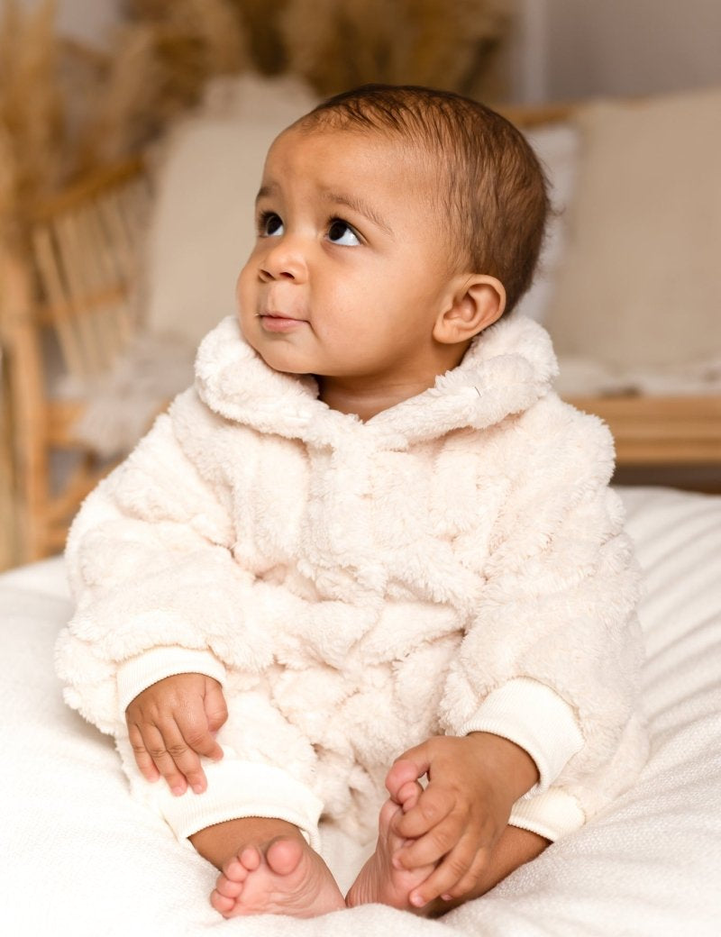 The Fur Bear Lining Fluffy Coat Romper - Cozy Crew Club