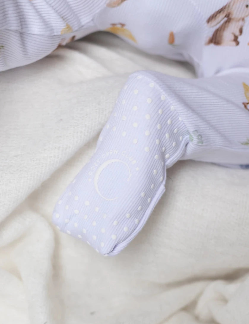 The COZY Hop Sleepsuit Ribbed Cotton Zip One Piece - Cozy Crew Club