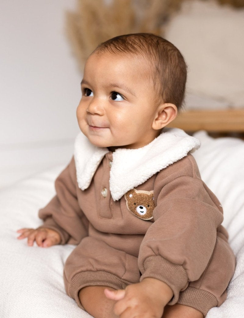 The Winter Fur Bear Hooded Pramsuit - Cozy Crew Club
