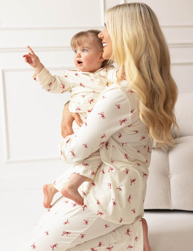Mini COZY Rosy Ribbon Pyjamas Set - Cozy Crew Club