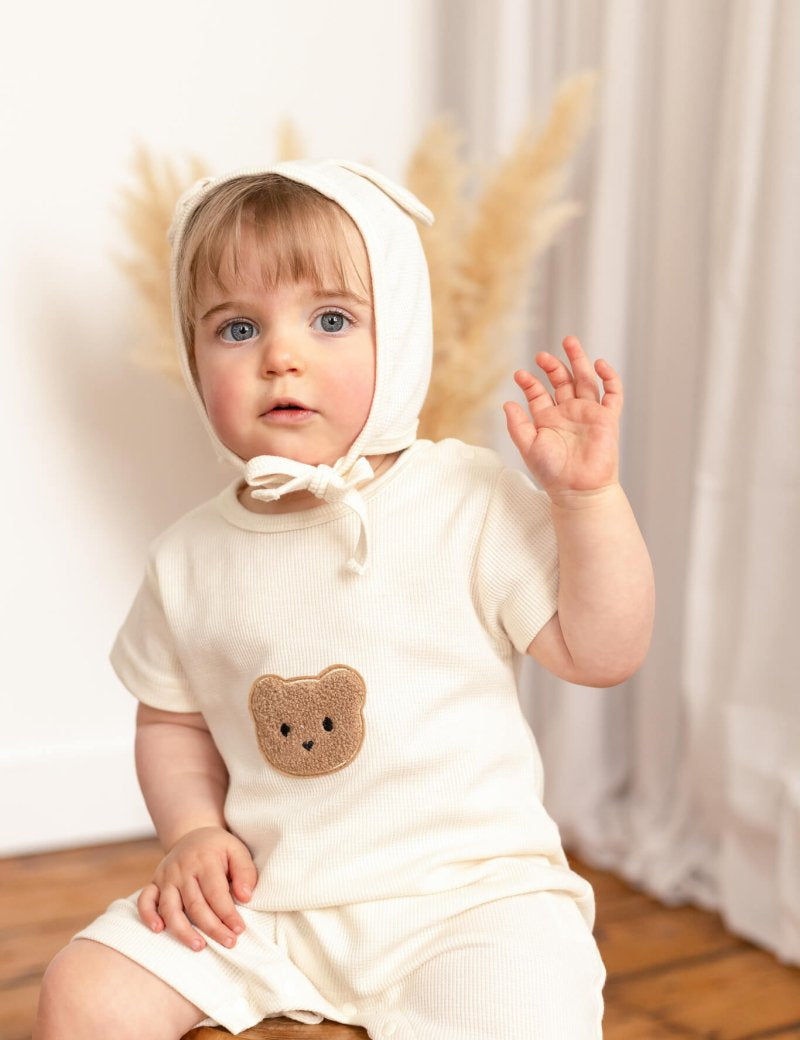 Cool Summer Bear & Bonnet Hat Set - Cozy Crew Club