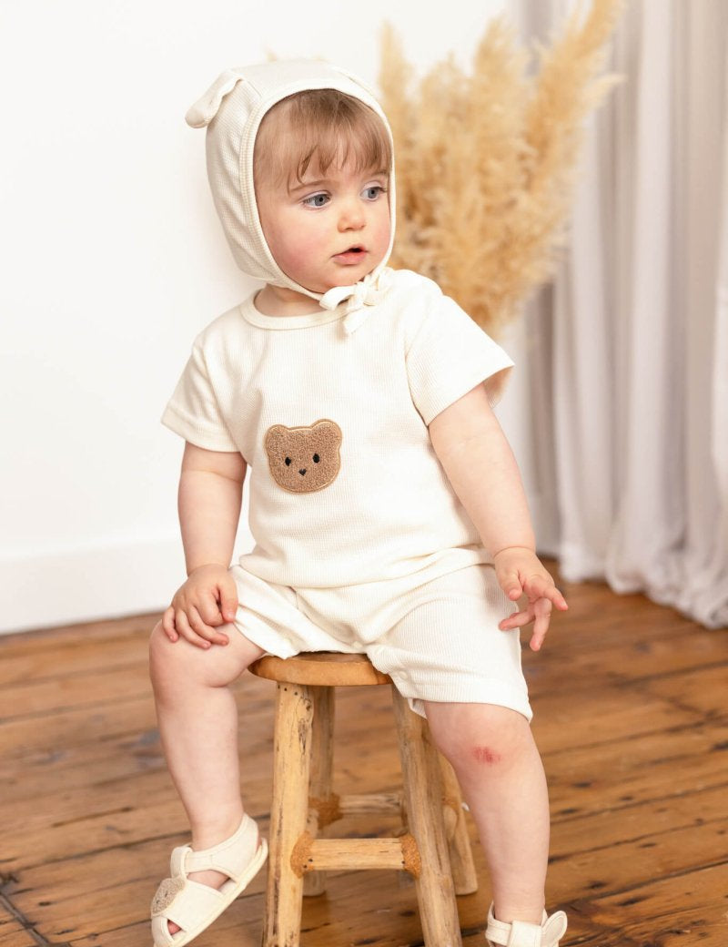 Cool Summer Bear & Bonnet Hat Set - Cozy Crew Club