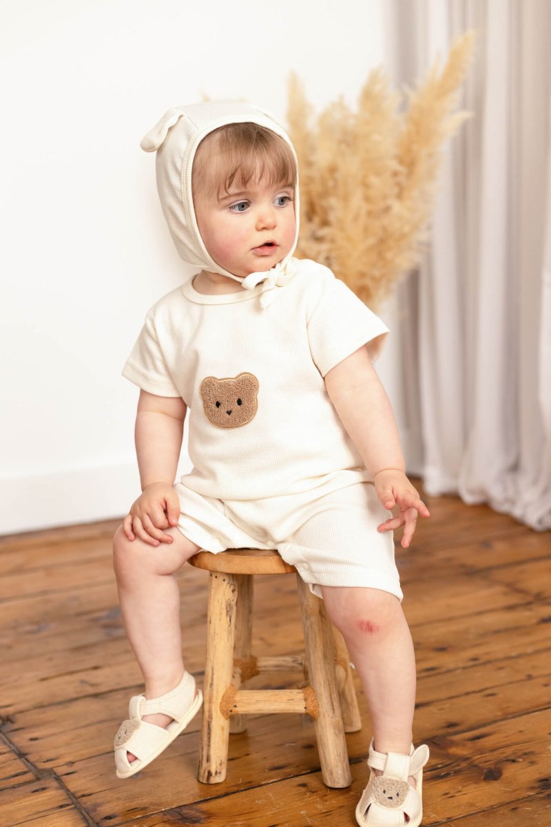 Cool Summer Bear & Bonnet Hat Set - Cozy Crew Club