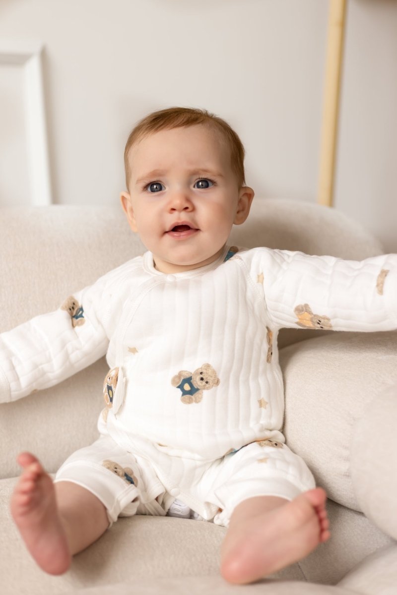 Grenouillère pour bébé en tissu bouclé The Charming Bear