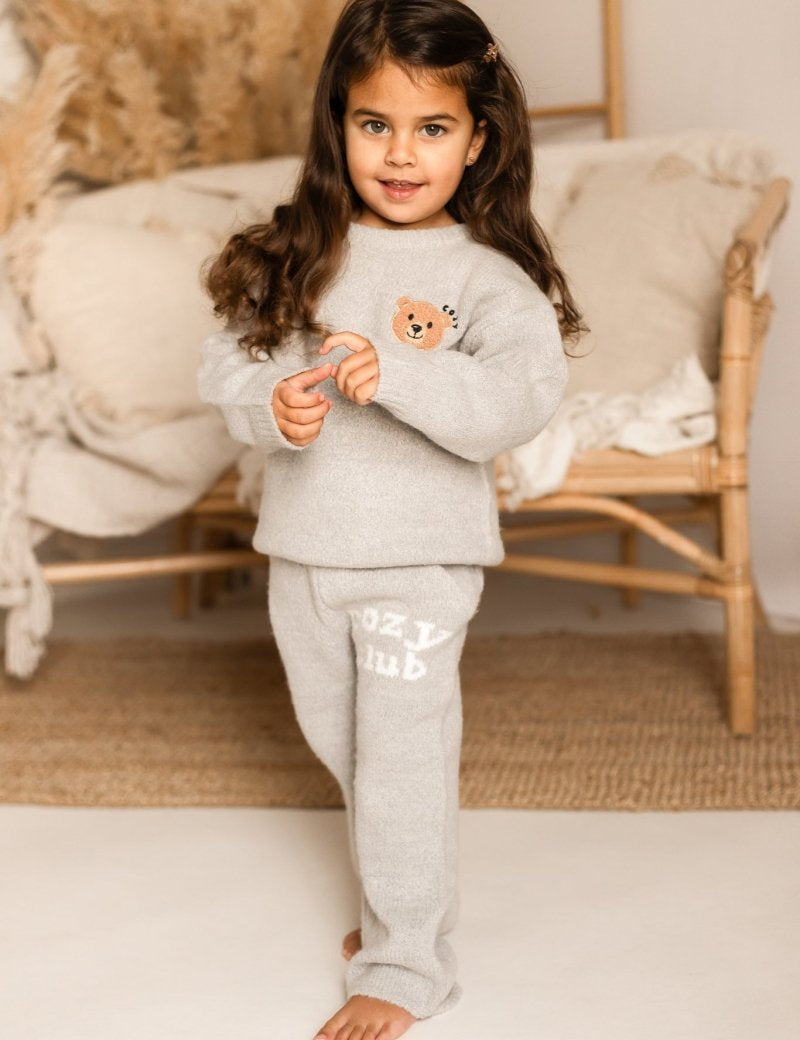 The Cozy Cub Knit Set Grey - Cozy Crew Club