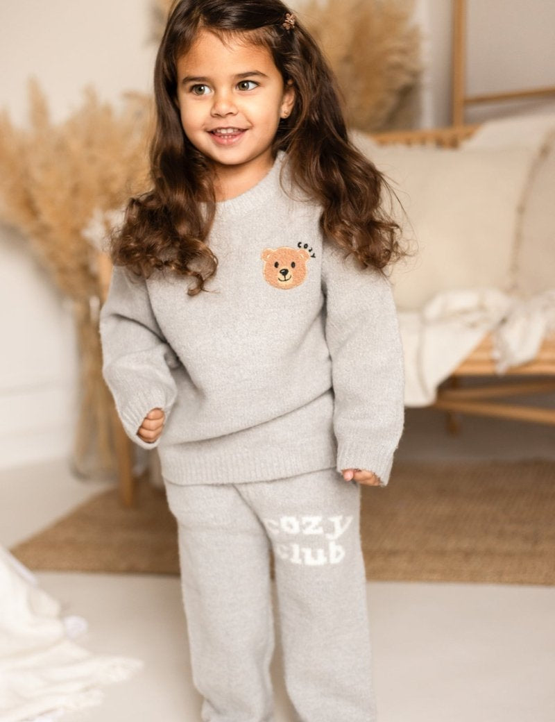 The Cozy Cub Knit Set Grey - Cozy Crew Club