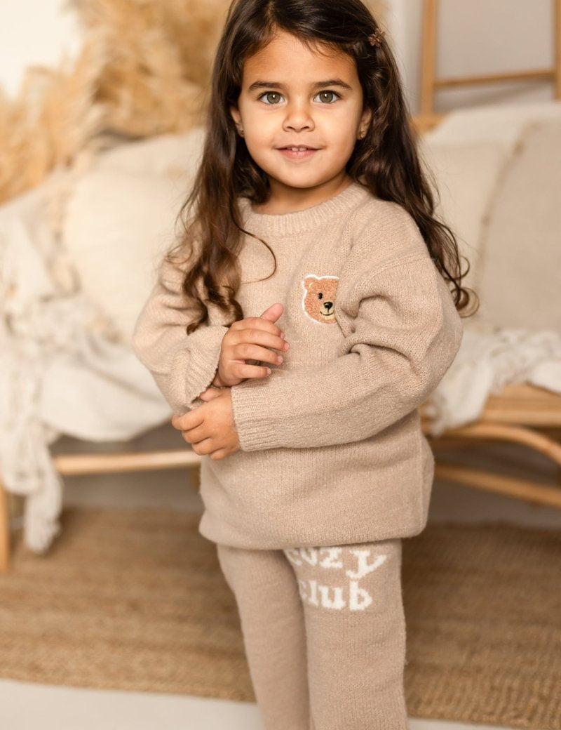 The Cozy Cub Knit Set Taupe Brown - Cozy Crew Club