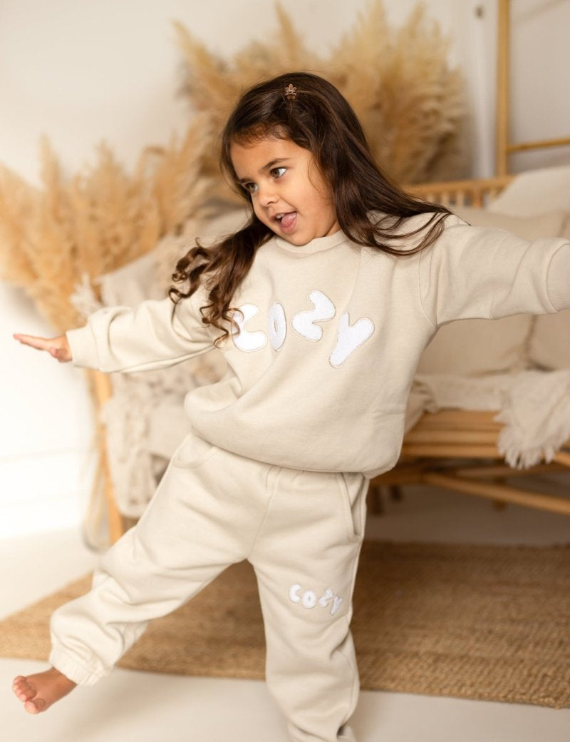The COZY Little Lounger Tracksuit Stone - Cozy Crew Club