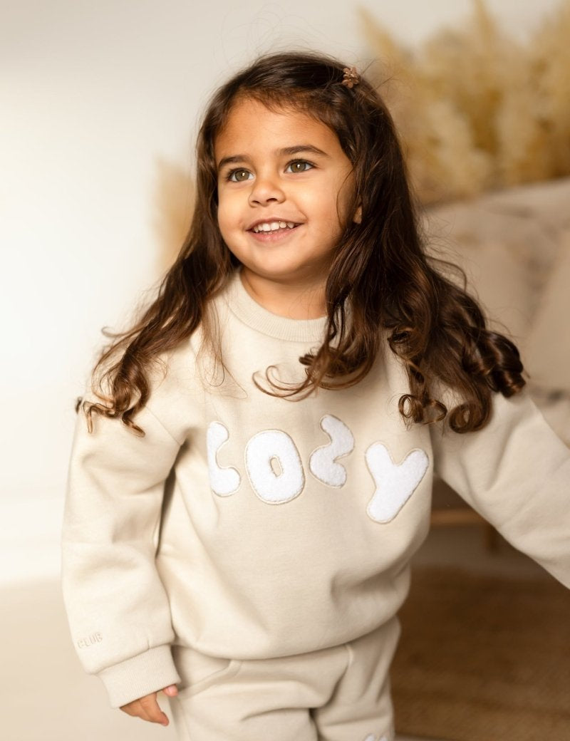 The COZY Little Lounger Tracksuit Stone - Cozy Crew Club