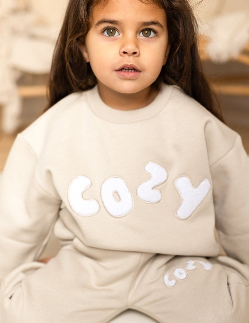 The COZY Little Lounger Tracksuit Stone - Cozy Crew Club