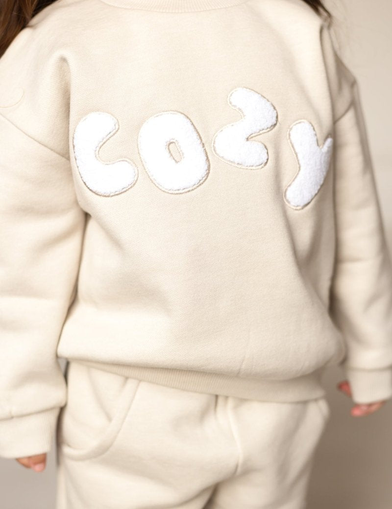 The COZY Little Lounger Tracksuit Stone - Cozy Crew Club
