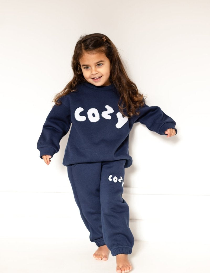 The COZY Little Lounger Tracksuit Navy - Cozy Crew Club