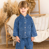 Baby Embroidered Bear Denim Two-Piece Set