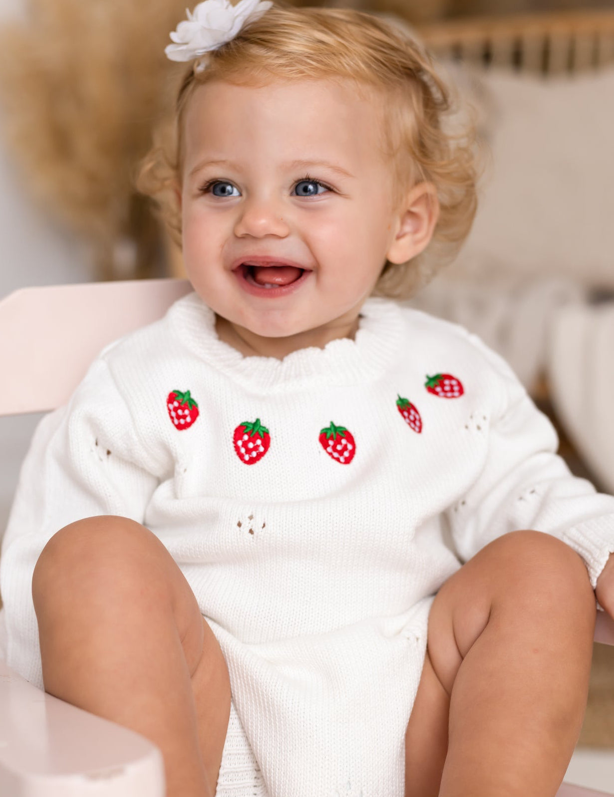 White Stawberry Knit Bodysuit Cozy Crew Club Bodysuits mora-uk.myshopify.com white-stawberry-knit-bodysuit 10off, 20off, allproducts, Baby, bear, BFCM-30, BFCM20, bodysuit, BOXINGDAY, candy, candycain, christmas, CHRISTMAS20, clothing, happy bear, new in, nightwear, nonpersonalised, PADDY10, WINTER30, zero