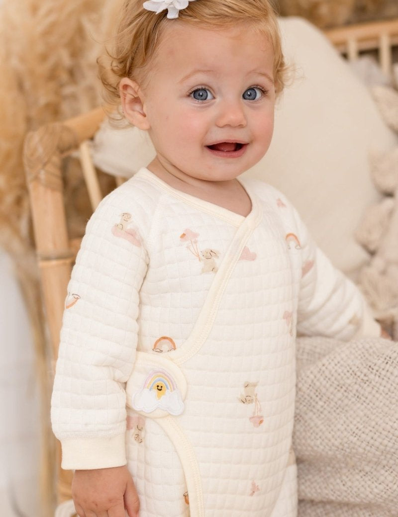 The Rainbow Boucle Wrap Baby Grow Romper - Cozy Crew Club
