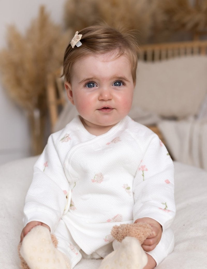 The Snuggle Bun Boucle Wrap Baby Grow Romper - Cozy Crew Club