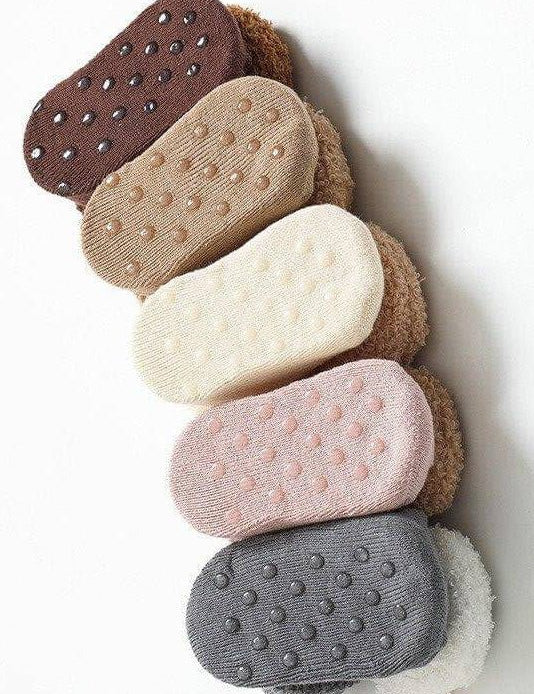 Boucle Teddy Slipper Socks For Little Feet - Cozy Crew Club