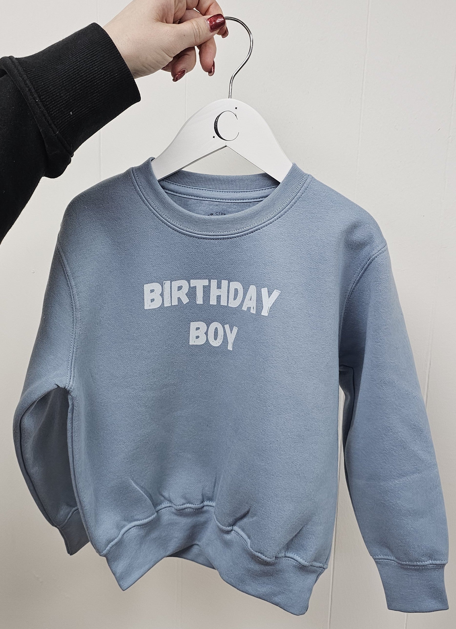 Sample Sale - Jumper with Birthday Girl on pink or Birthday Boy on Blue