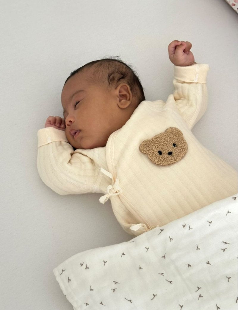 The Teddy Bear Boucle Wrap Baby Grow Romper - Cozy Crew Club