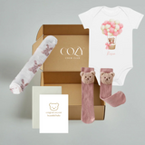 Personalisierte Geschenkbox für gemütliches Bären- und Hasenmädchen