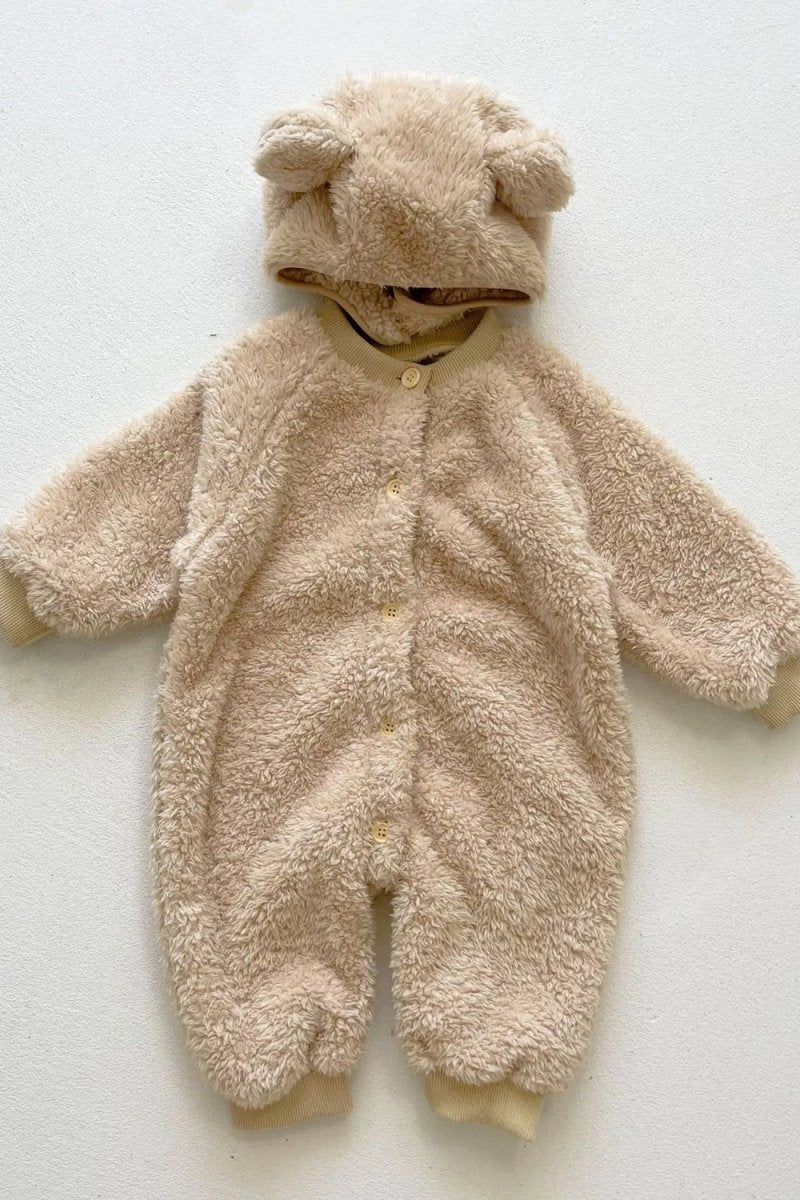 The Fur Bear Knitted Hooded Pramsuit - Cozy Crew Club