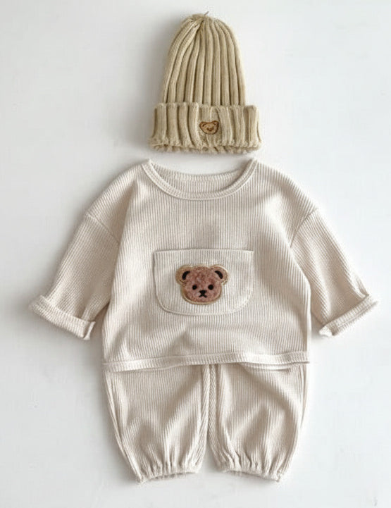The Waffle Bear Tracksuit Cozy Crew Club Tracksuits mora-uk.myshopify.com the-waffle-bear-tracksuit Waffle White / 0-6 M TWBT-06W 10off, 20off, allproducts, aw23, baby, bear, bear collection, bear print, BFCM-20, BFCM-25, BFCM20, china, CHRISTMAS20, clothing, happy bear, LINECARD, new in, nightwear, nonpersonalised, PADDY10, WINTER20, zero