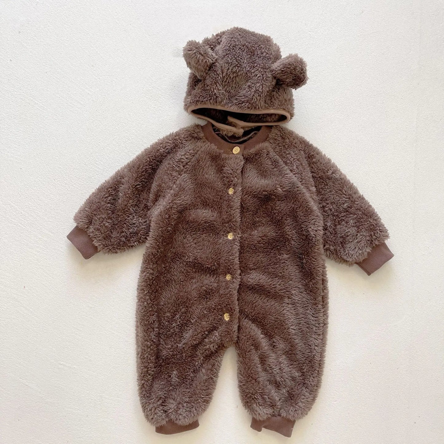 The Fur Bear Knitted Hooded Pramsuit