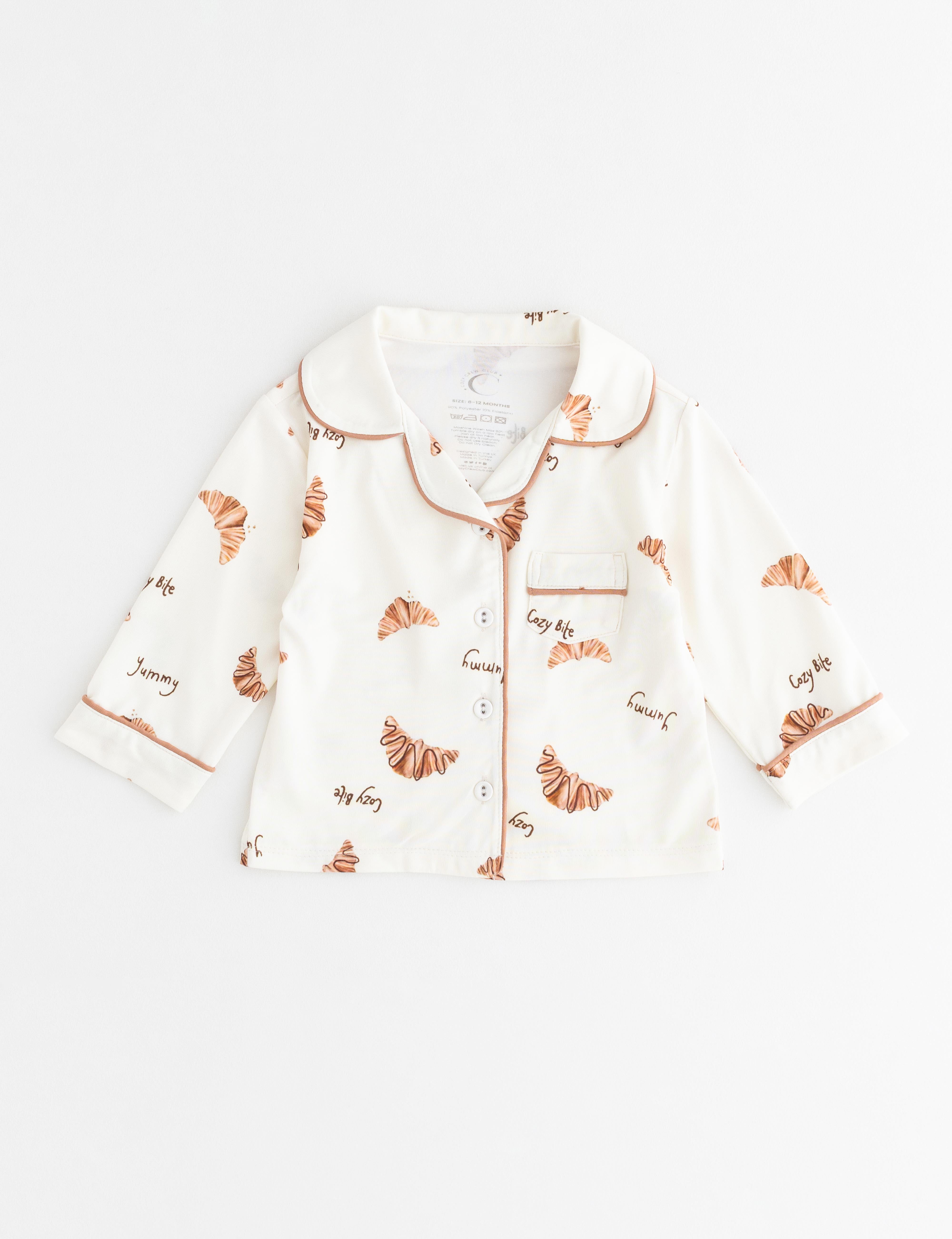 Mini COZY Croissant Club Pyjamas Cozy Crew Club Pyjamas mora-uk.myshopify.com mini-cozy-croissant allproducts, baby, baby pajamas, bear, bear pj, BFCM-EXTRA20, BFCM-NEW20, CHILDSPLAY, crossiant, embroidery, LINECARD, new in, nightwear, nonpersonalised, PADDY10, pajamas, pj, pjs, pyjamas, soft, specialtag, ultracozy, zero