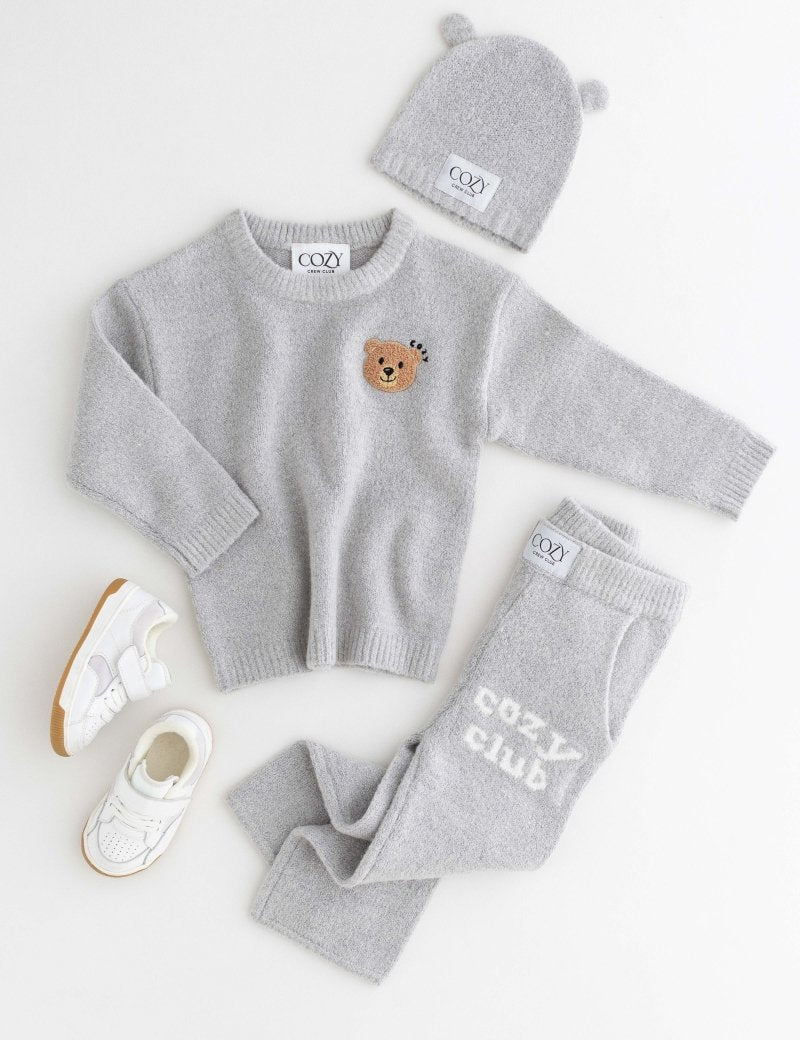 The Cozy Cub Knit Set Grey - Cozy Crew Club