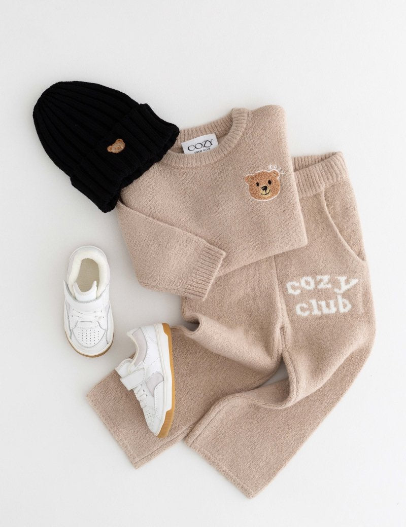 The Cozy Cub Knit Set Taupe Brown - Cozy Crew Club