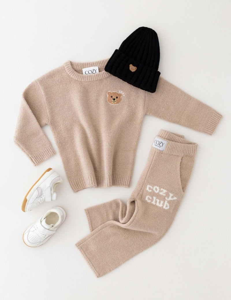 The Cozy Cub Knit Set Taupe Brown - Cozy Crew Club