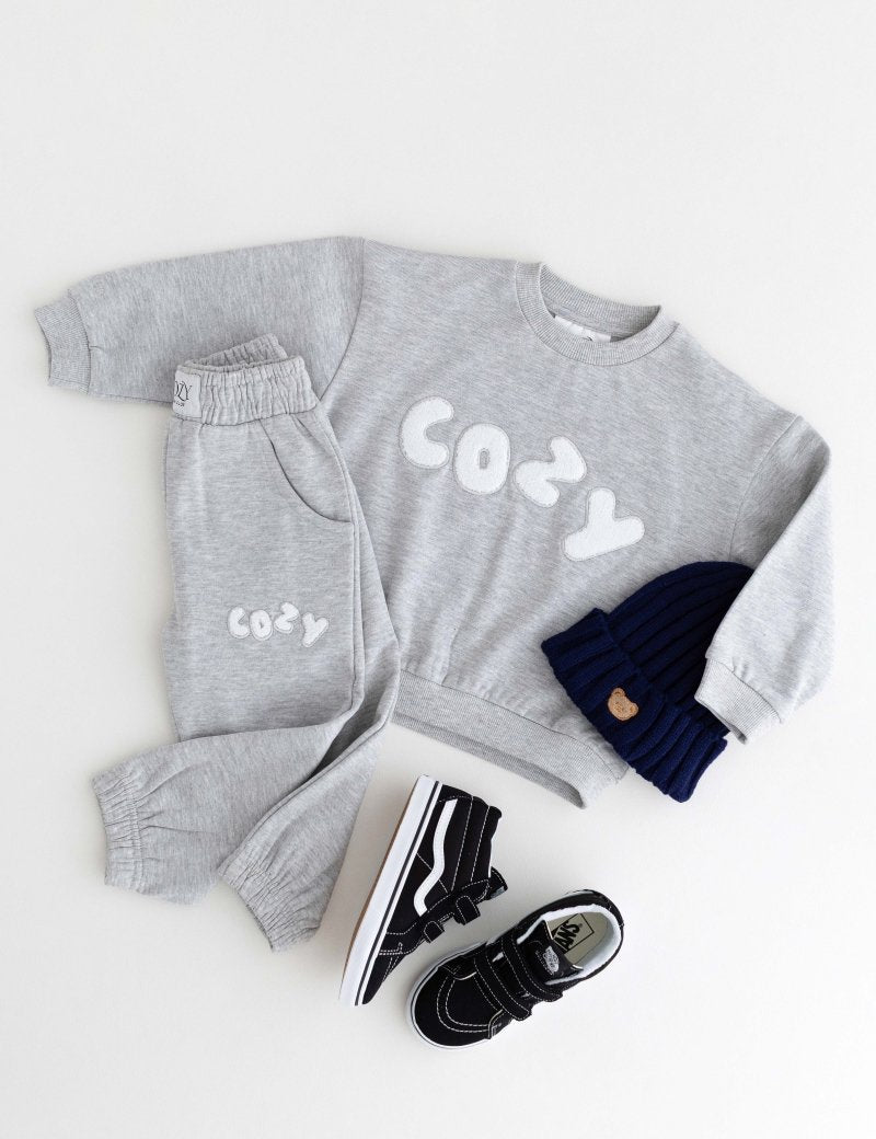 The COZY Little Lounger Tracksuit Marl Grey - Cozy Crew Club