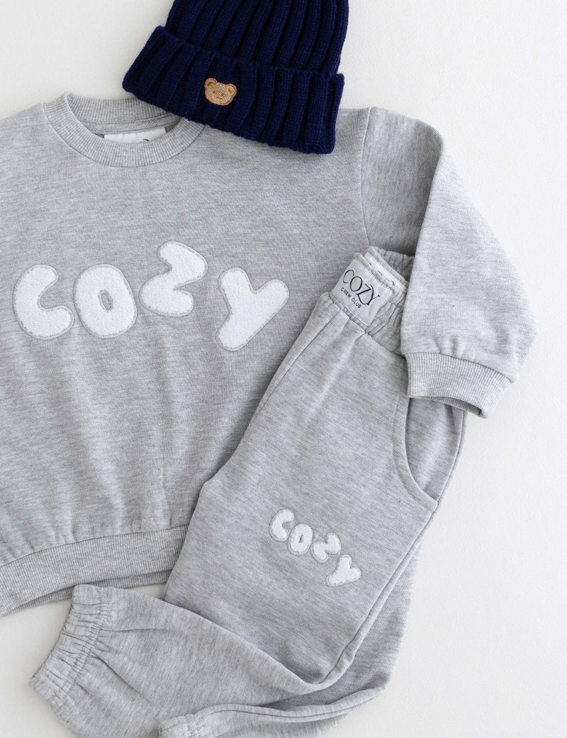 The COZY Little Lounger Tracksuit Marl Grey - Cozy Crew Club
