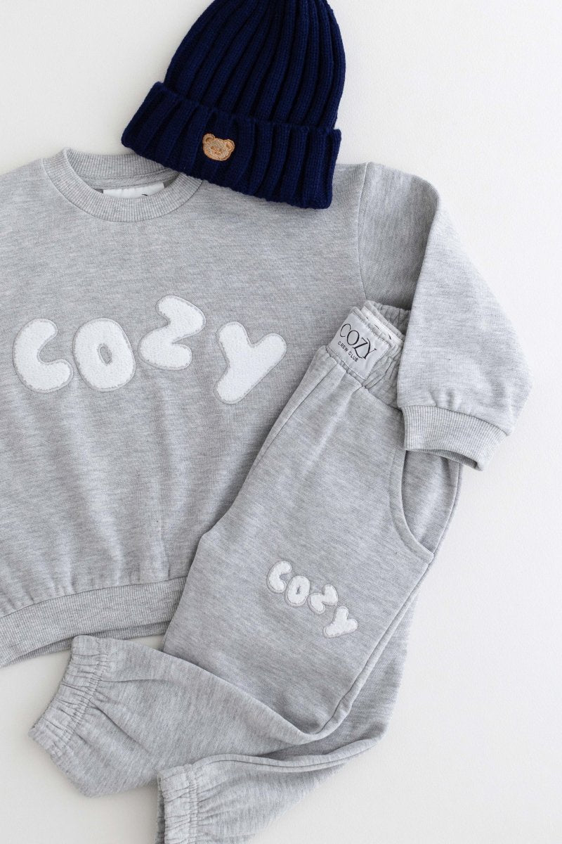 The COZY Little Lounger Tracksuit Marl Grey - Cozy Crew Club
