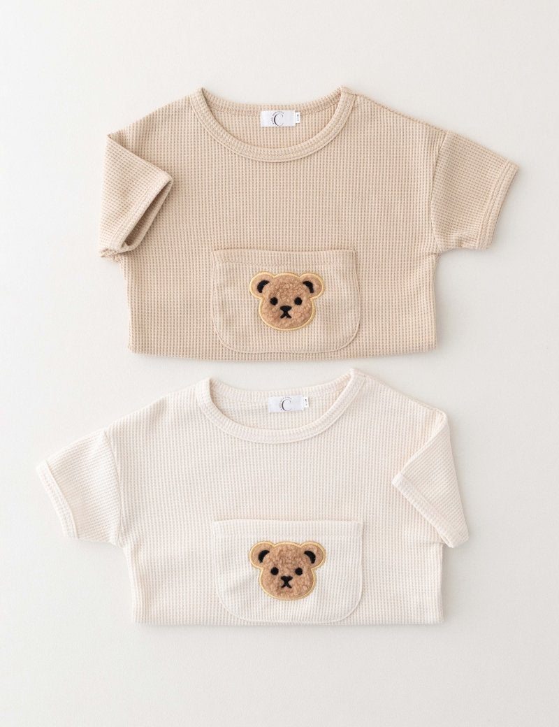 Waffle Bear 2 Piece T-Shirt & Shorts Set - Cozy Crew Club