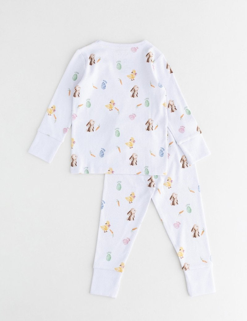 The COZY Hop Ribbed Cotton Two-Piece Set Long Sleeve Pyjamas - Cozy Crew Club