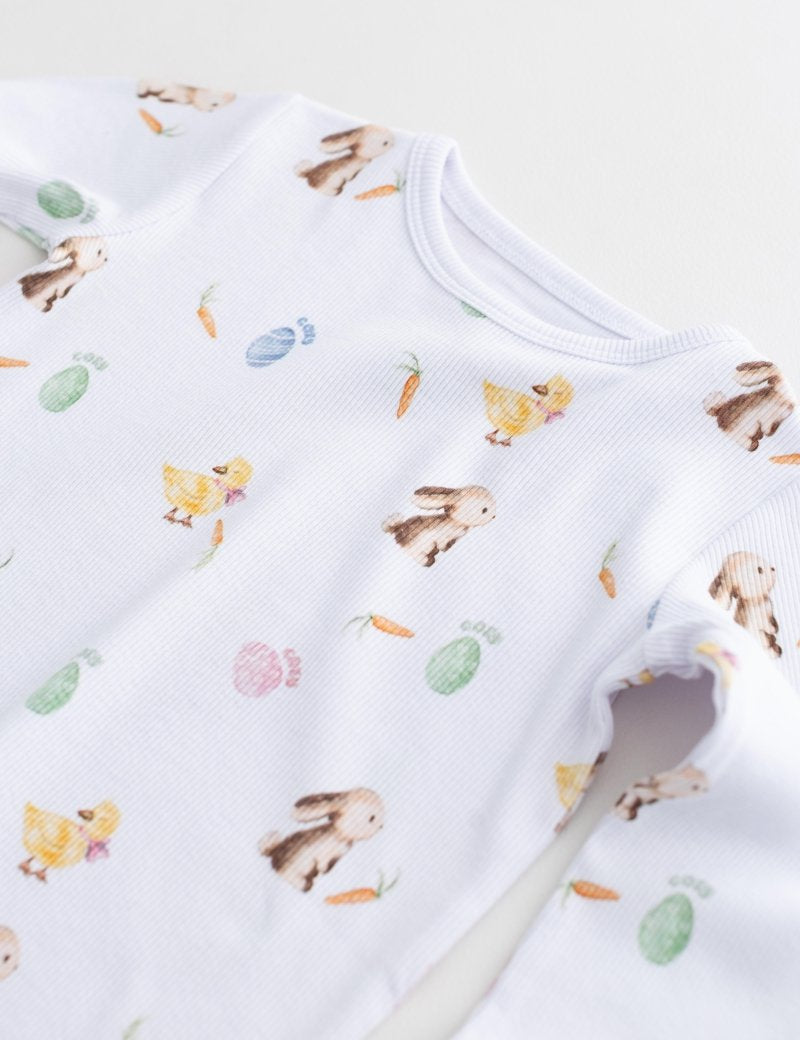 The COZY Hop Ribbed Cotton Two-Piece Set Long Sleeve Pyjamas - Cozy Crew Club