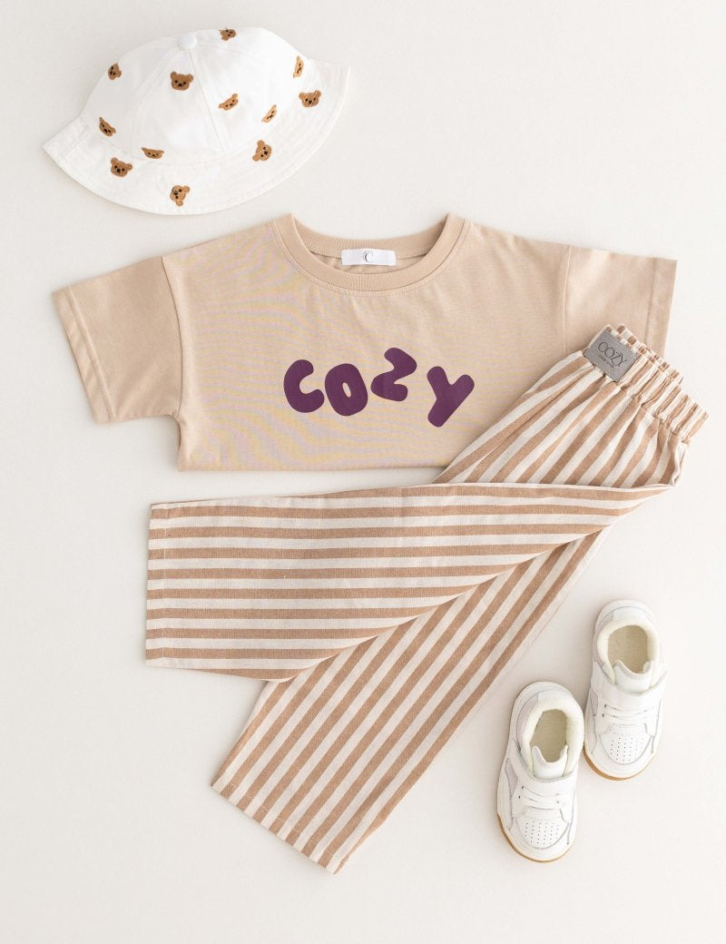 Cozy Crew Club Stripe Pants (Beige) Cozy Crew Club Pants mora-uk.myshopify.com cozy-crew-club-stripe-pants-beige All Products, aw25, BFCM-NEW20, CHILDSPLAY, navy, nonpersonalised, TOPS, ultracozy, whatnot, wholesale, wholesale-int