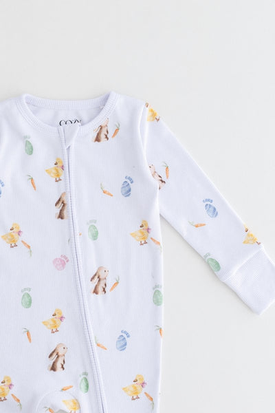 The COZY Hop Sleepsuit Ribbed Cotton Zip One Piece