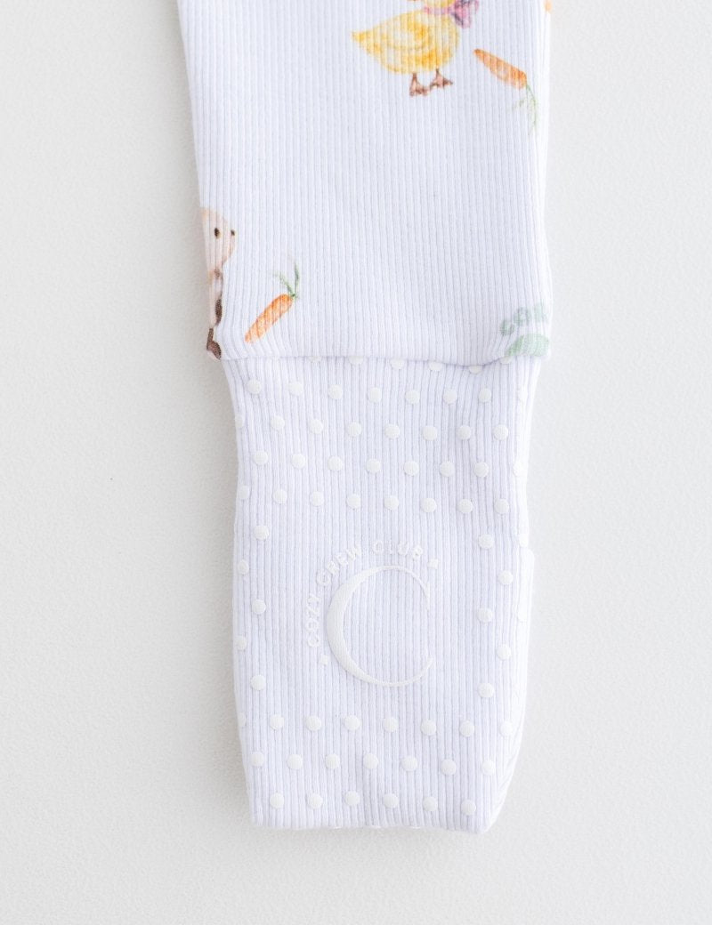 The COZY Hop Sleepsuit Ribbed Cotton Zip One Piece - Cozy Crew Club