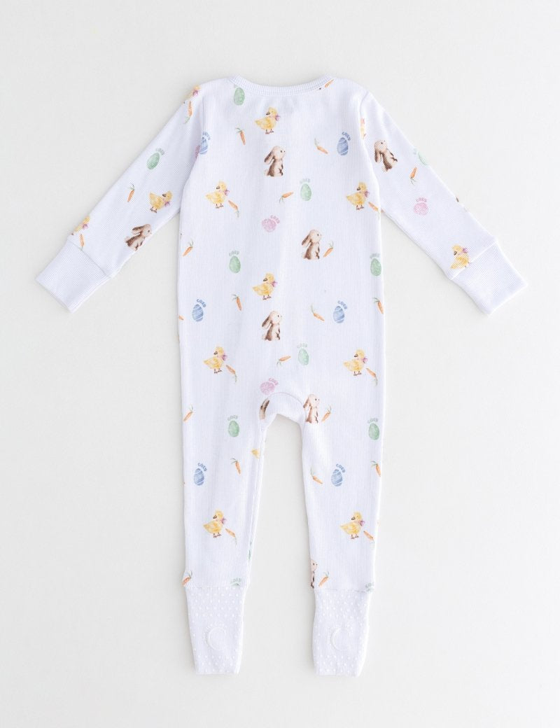 The COZY Hop Sleepsuit Ribbed Cotton Zip One Piece - Cozy Crew Club