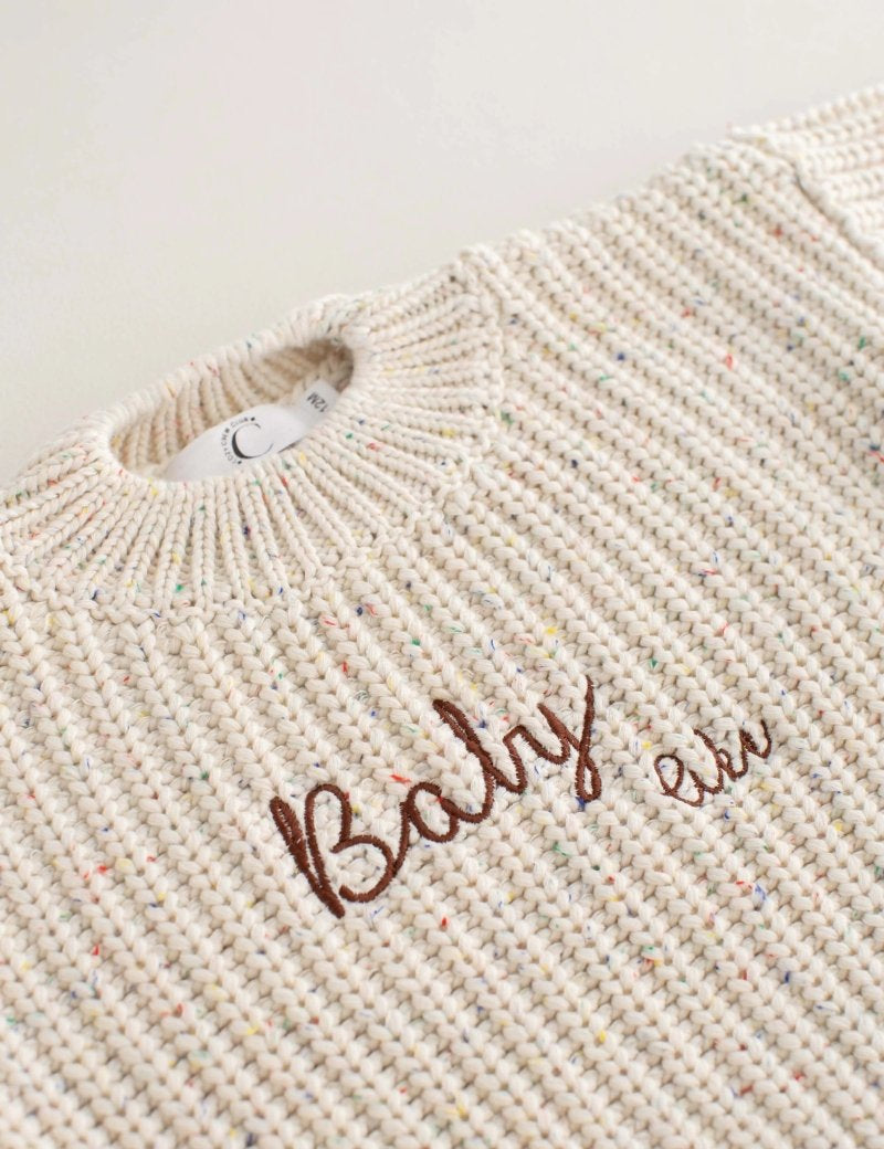 COZY Rainbow Speckle Chunky Sweater | Natural - Cozy Crew Club
