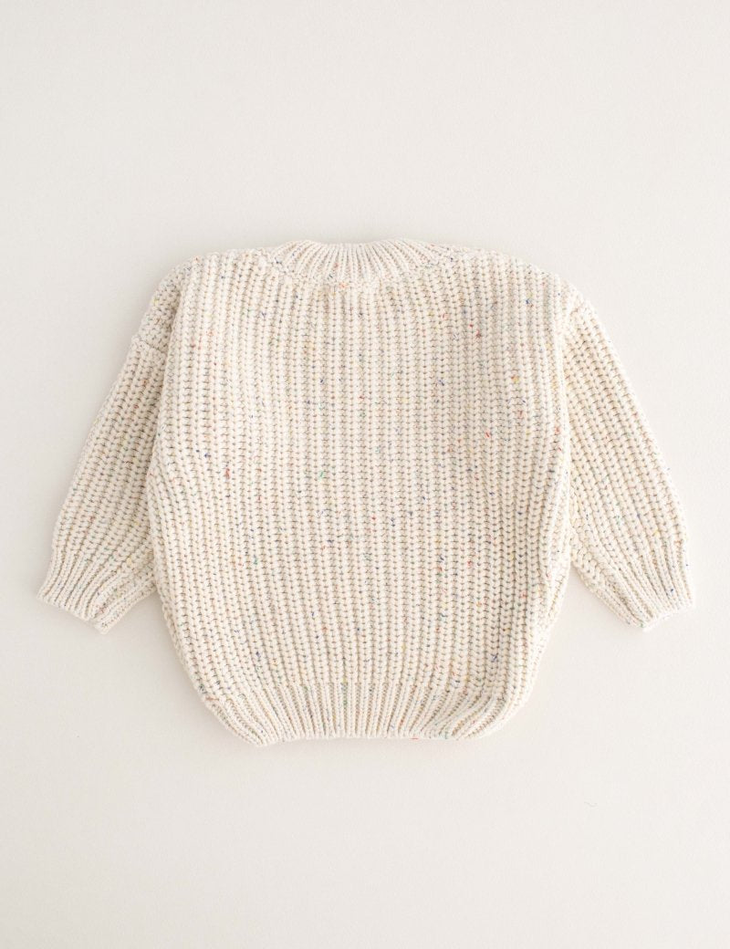 COZY Rainbow Speckle Chunky Sweater | Natural - Cozy Crew Club