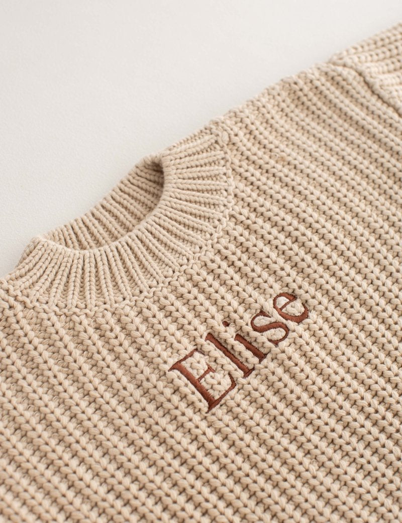 COZY Chunky Sweater | Almond Personlised - Cozy Crew Club
